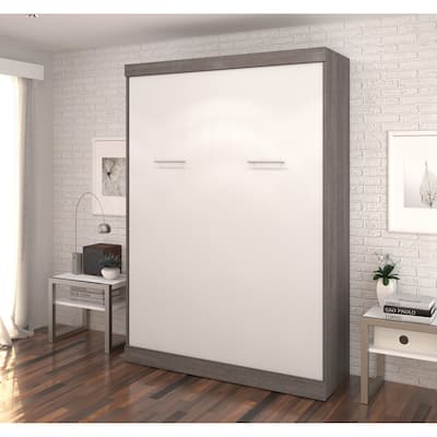 Bestar Nebula Full Murphy Bed with Storage, Wall Bed for Guest Room