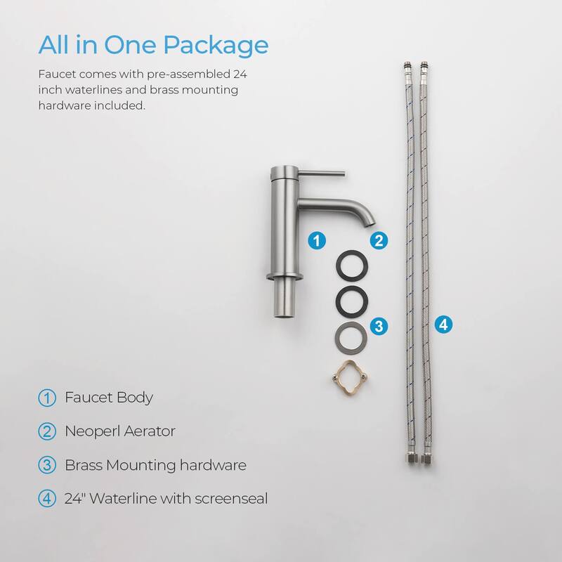 Lead Free Single Handle Bathroom Faucet with Water Hose
