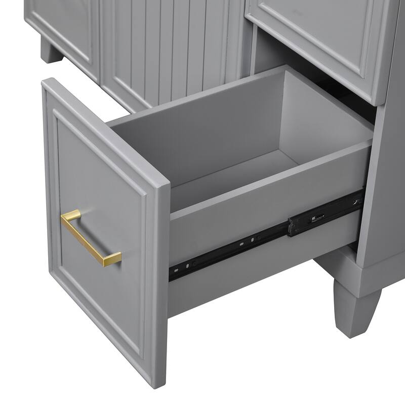 Sophisticated Bathroom Vanity with Abundant Storage and Durable Construction