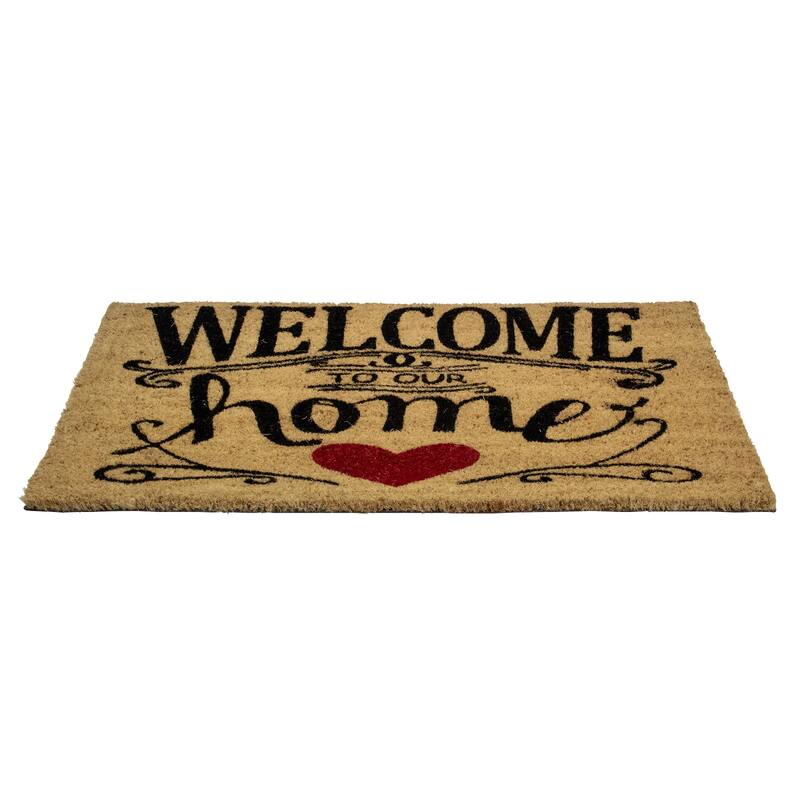 Natural Coir "Welcome to Our Home" Rectangular Doormat 18" x 30" - 30