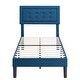 preview thumbnail 47 of 58, VECELO Tufted Upholstered Kids Bed with Adjustable Headboard,Twin Size Bed Set of 2
