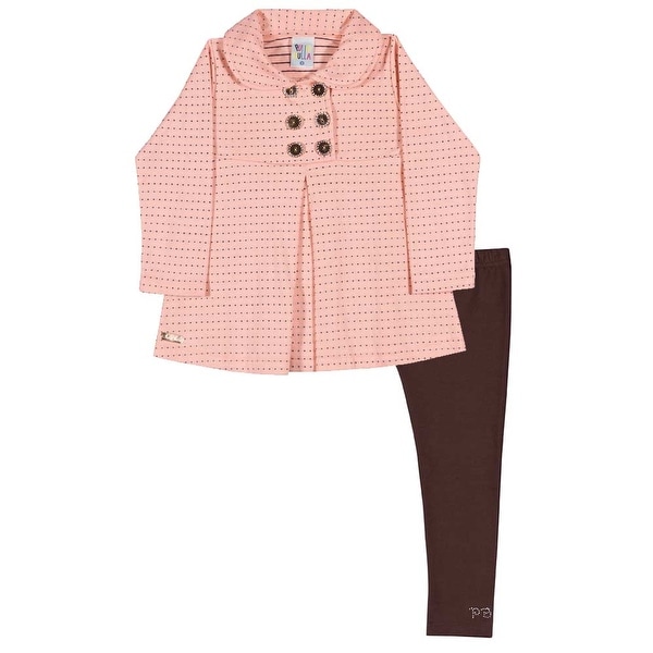 Toddler Girl Outfit Pea Coat Jacket and Leggings Set Pulla Bulla 1-3 Years