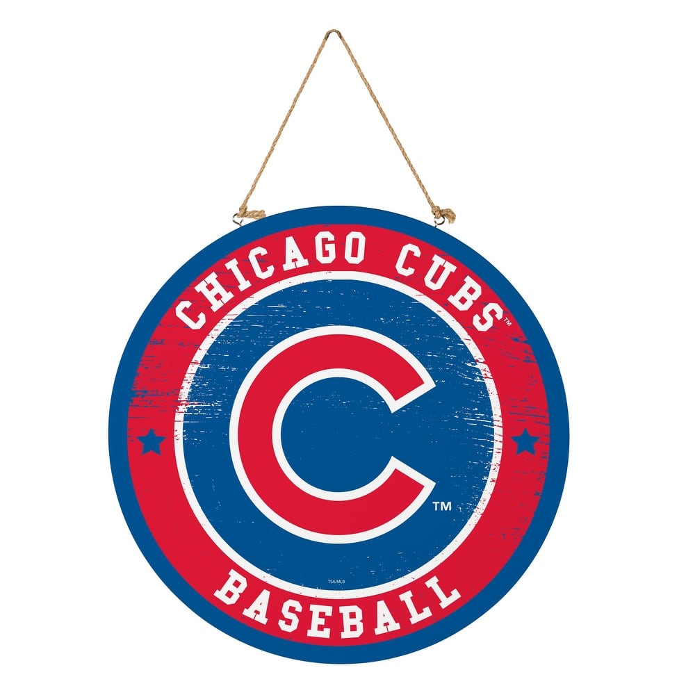 Chicago Cubs Wooden Door Decor Wall Sign - Multi-Color