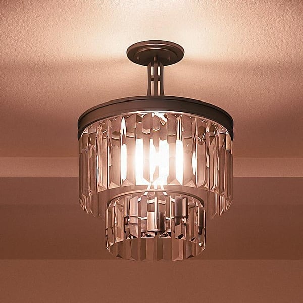 slide 2 of 7, Luxury Cosmopolitan Ceiling, 15.5"H x 13.125"W, with Traditional Style, Olde Bronze, by Urban Ambiance - 15-1/2H x 13-1/8W x Dep