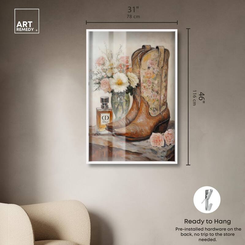 Delicate Floral Boots Shadowbox by Art Remedy