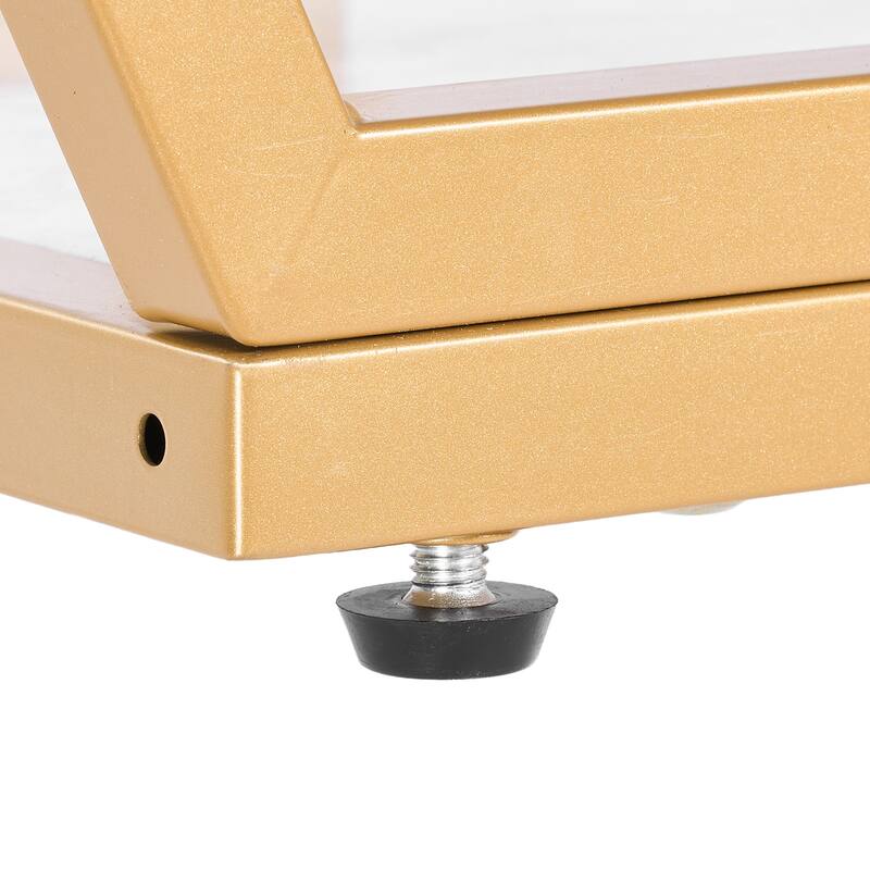 Modern Marble Console Table - Golden Geometric 3-Tier Design