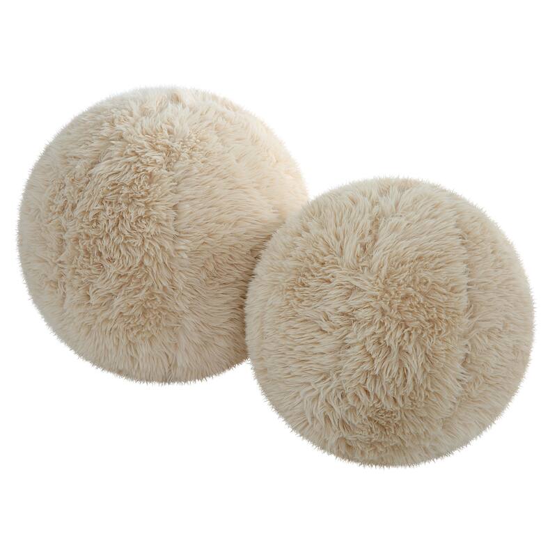 Uttermost Abide Ball Sheepskin Pillows, Set Of 2