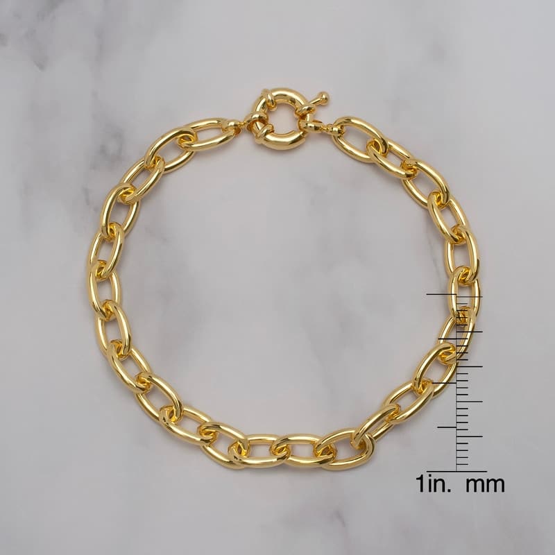 Victoria Townsend Yellow Gold Plated Smooth Rolo Chain Bracelet