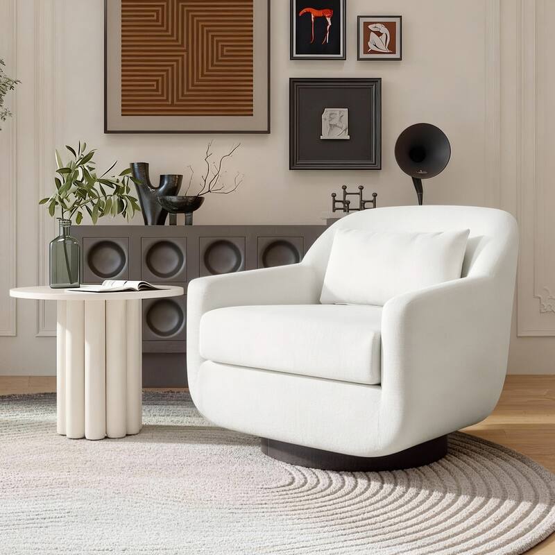 Modern Chenille 360-Degree Swivel Chair Accent Chair
