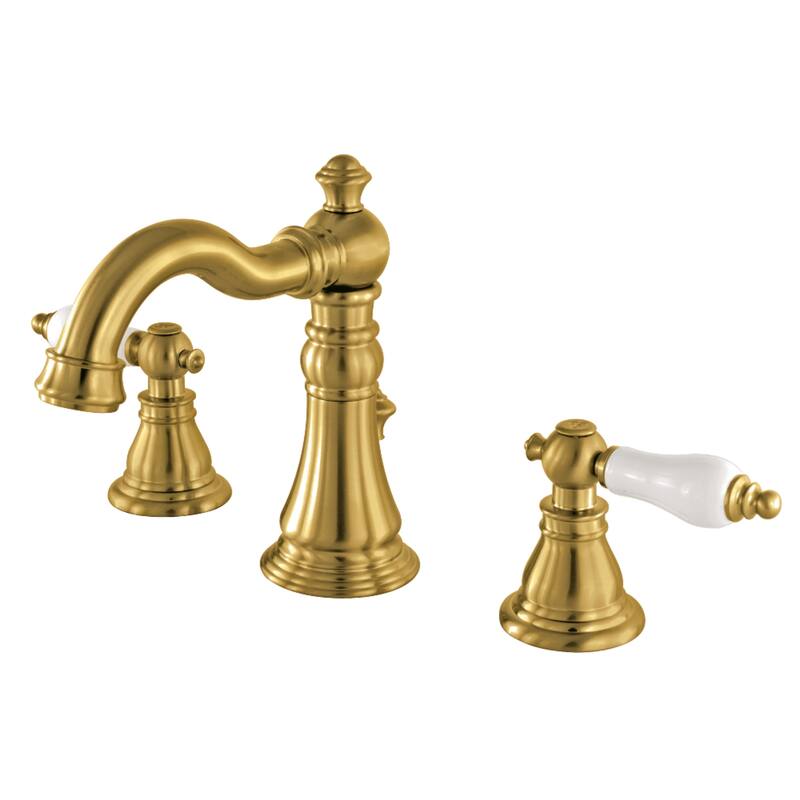 American Patriot 8 in. Widespread Bathroom Faucet - Brushed Brass