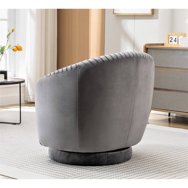 Small Milvo Velvet Swivel Barrel Chair