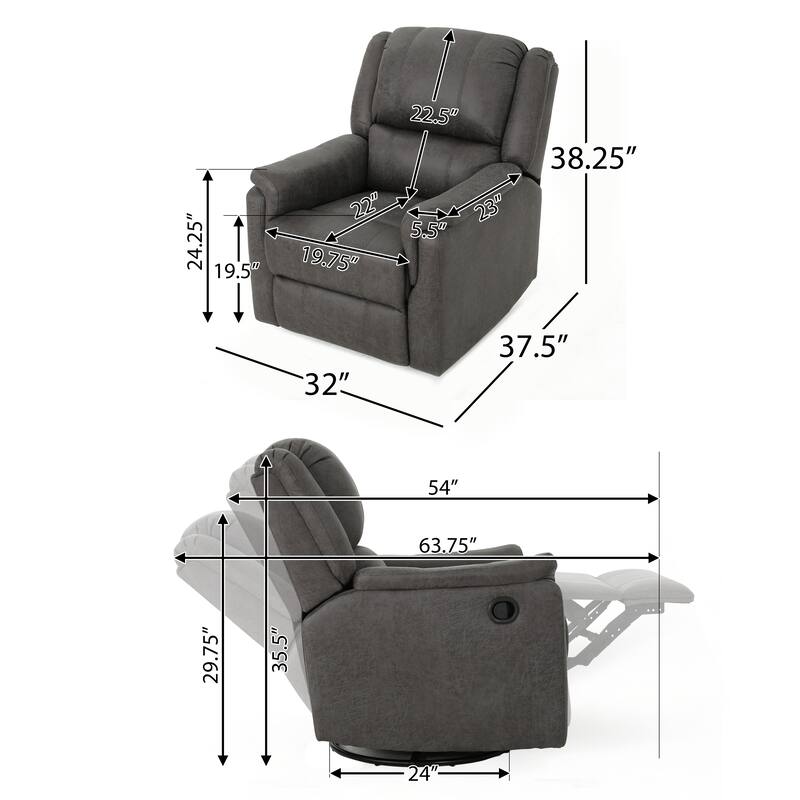 Modern Design Glider Recliner with Swivel
