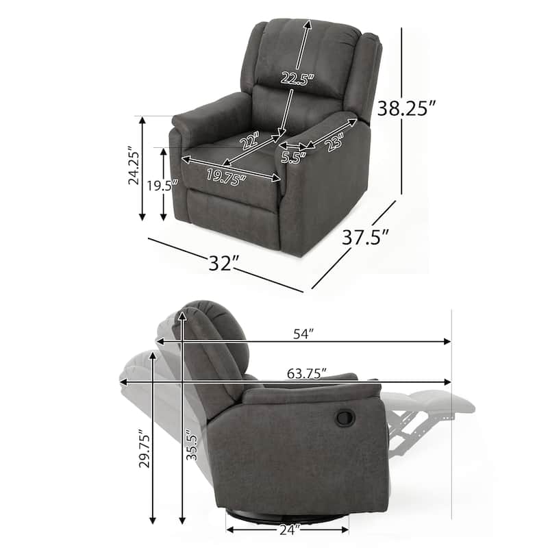 Swivel Rocking Recliner Chair with Footrest, Upholstered Glider Nursery Chair for Living Room, Nursery, Manual Single Sofa