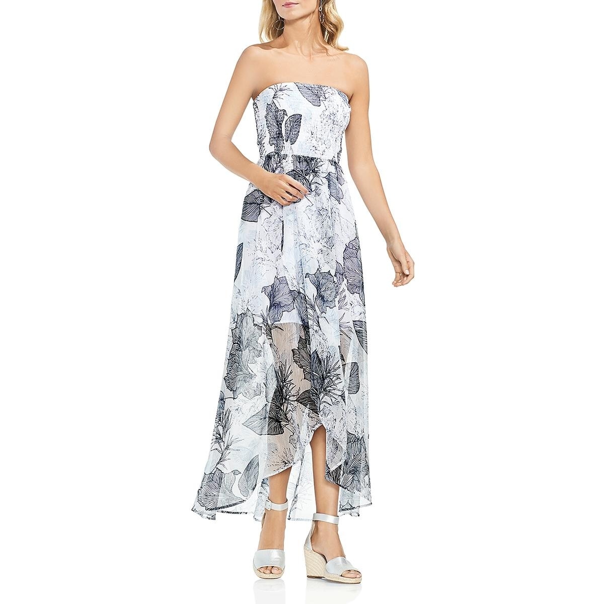 vince camuto strapless dress