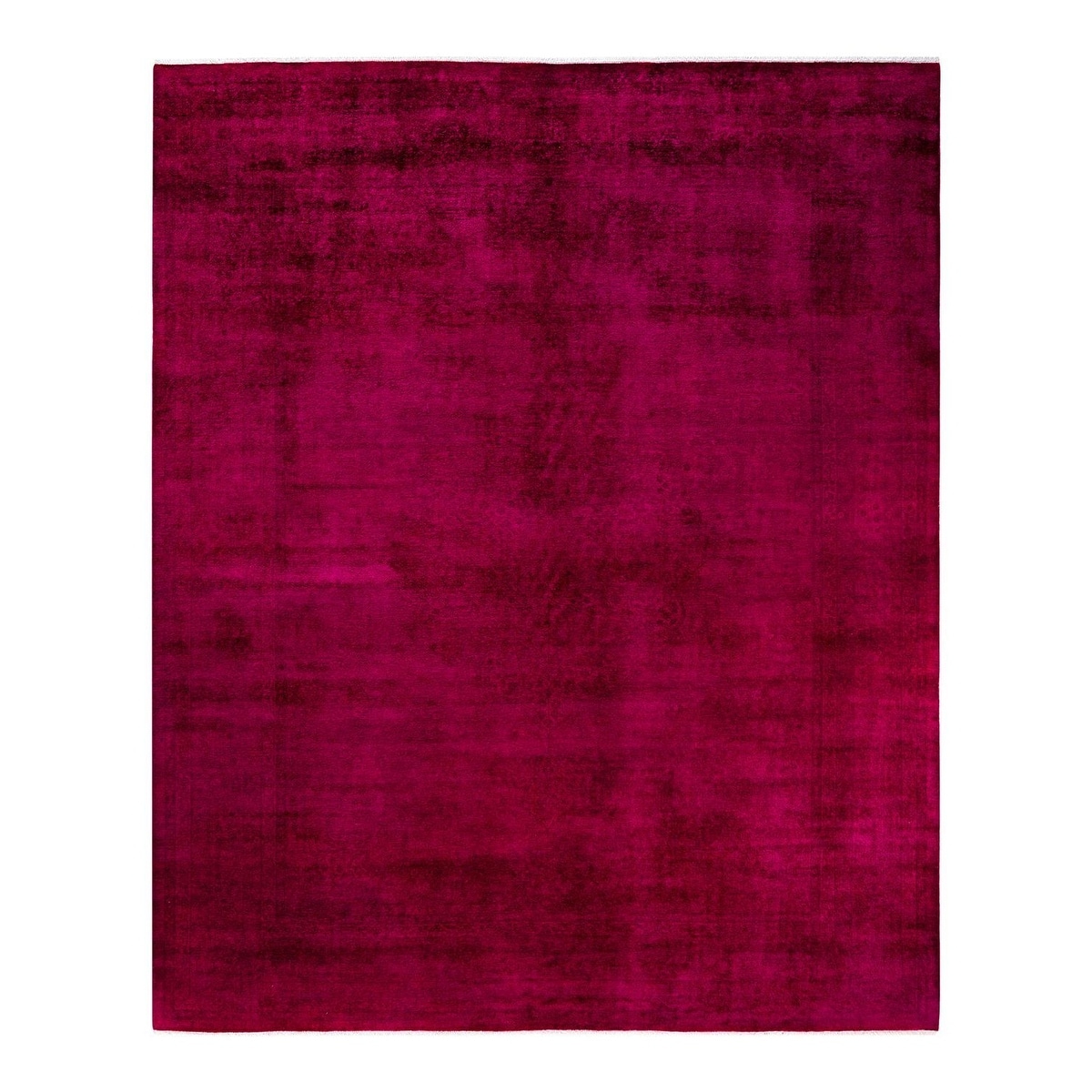 Overton Hand Knotted Wool Vintage Inspired Modern Contemporary Overdyed Pink Area Rug - 8' 3" x 10' 4"