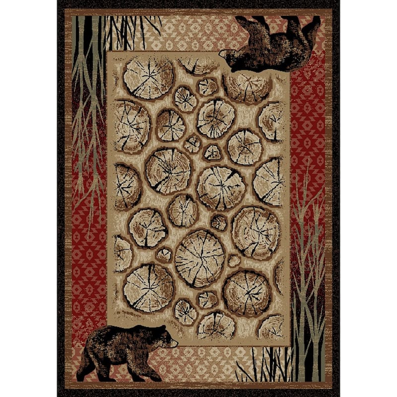 American Destination Red Creek Multi Lodge Area Rug - 2'3"x3'3"