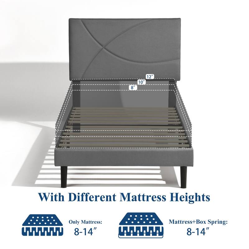 Homy Casa Platform Bed with LED Headboard & Charging Ports