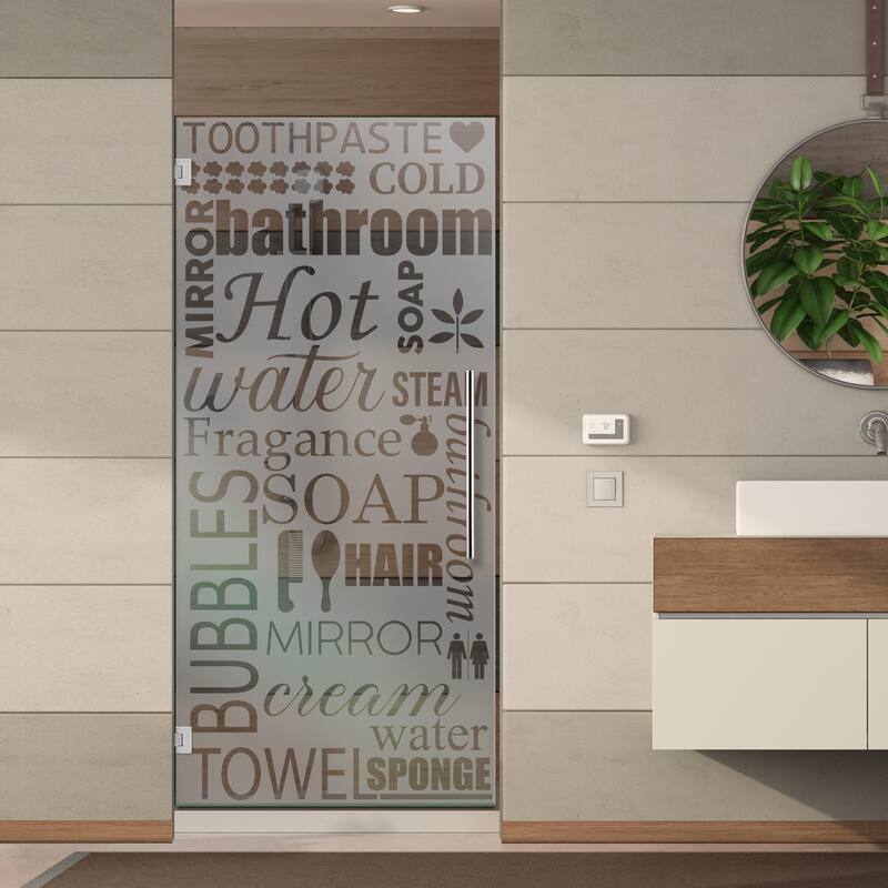 Swing Shower Door with Frosted Design - 29-1/2"x75"-Right - Semi-Private