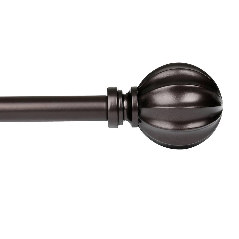 Utopia Alley Curtain Rod with Decorative Ball Finial, 86-120", Oil Rubbed Bronze