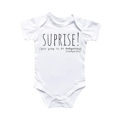 Suprise Announcement - Baby Boy Girl Clothes Infant Bodysuit Funny Cute Newborn