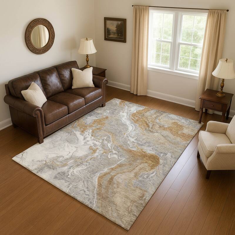 Premium Washable Super Soft Glam Modern Mayfield Rug - Graphite - 5' x 7'6"