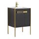 Option Black Coal Oak - Satin Brass Hardware