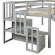 preview thumbnail 9 of 16, Twin Size Loft Bed With Staircase,Storage,Slide,Full-length Guardrails