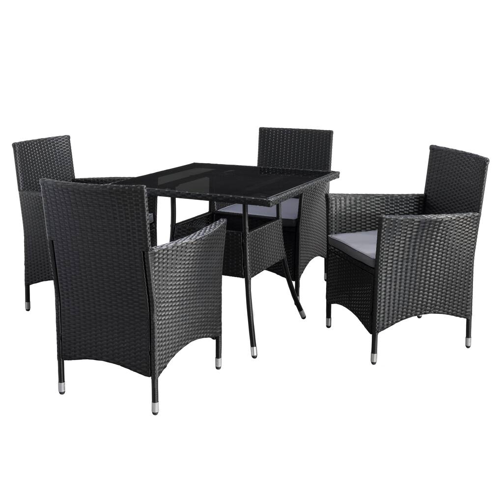 Parksville Patio Dining Set w/Square Table, 5 Piece