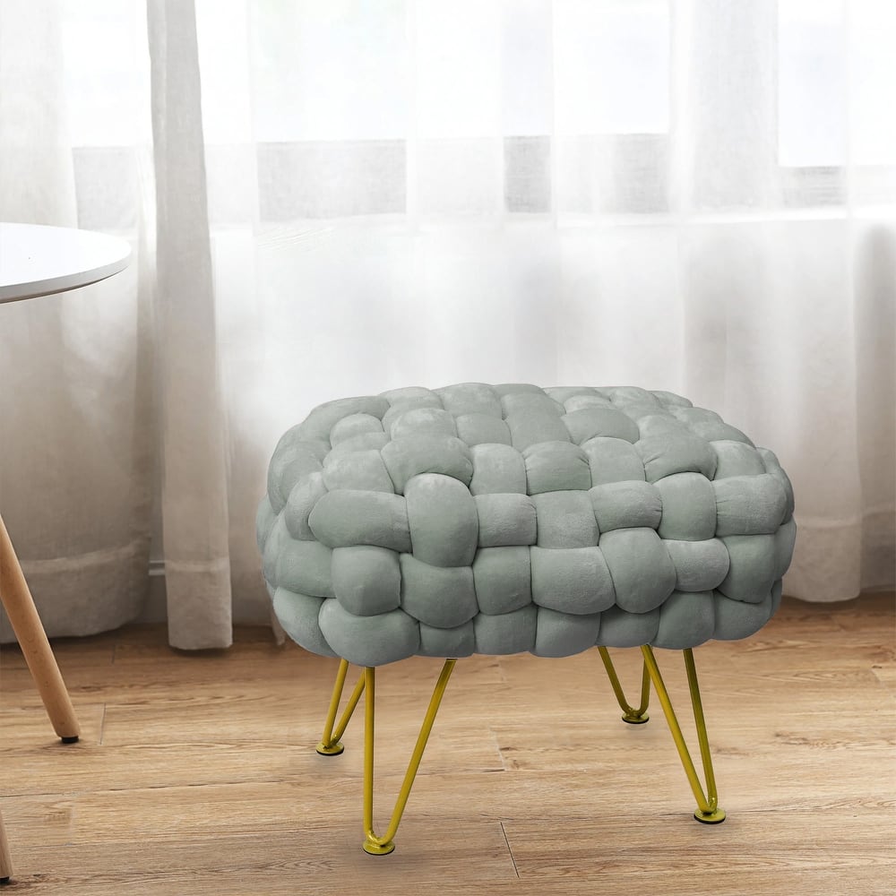 Velvet Pouf Stool 27"x20"x20"