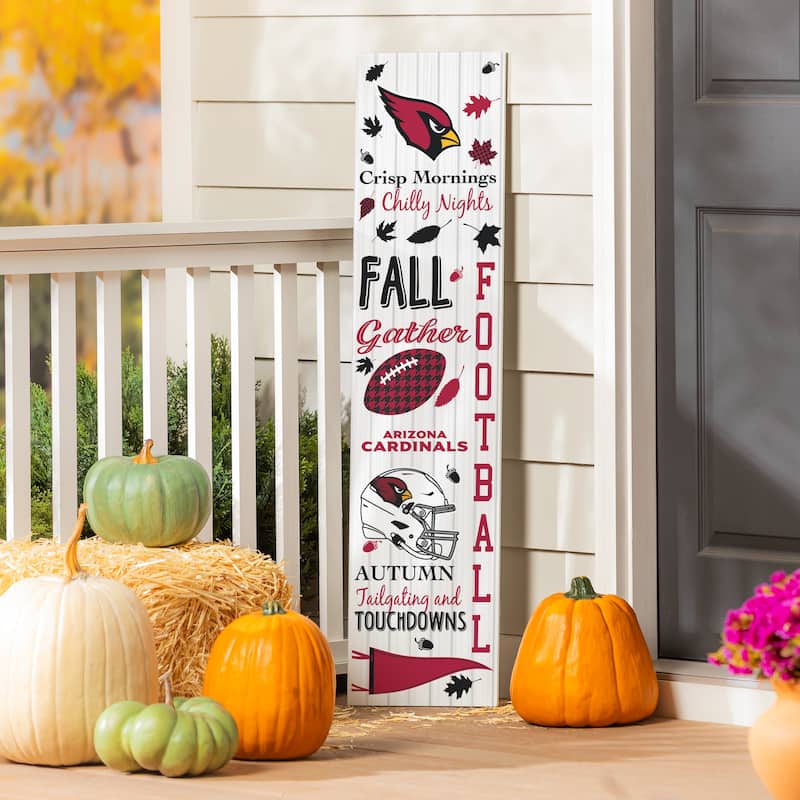 47" Double Sided Seasonal Porch Leaner, Arizona Cardinals - 47" x 11.25" - Fall