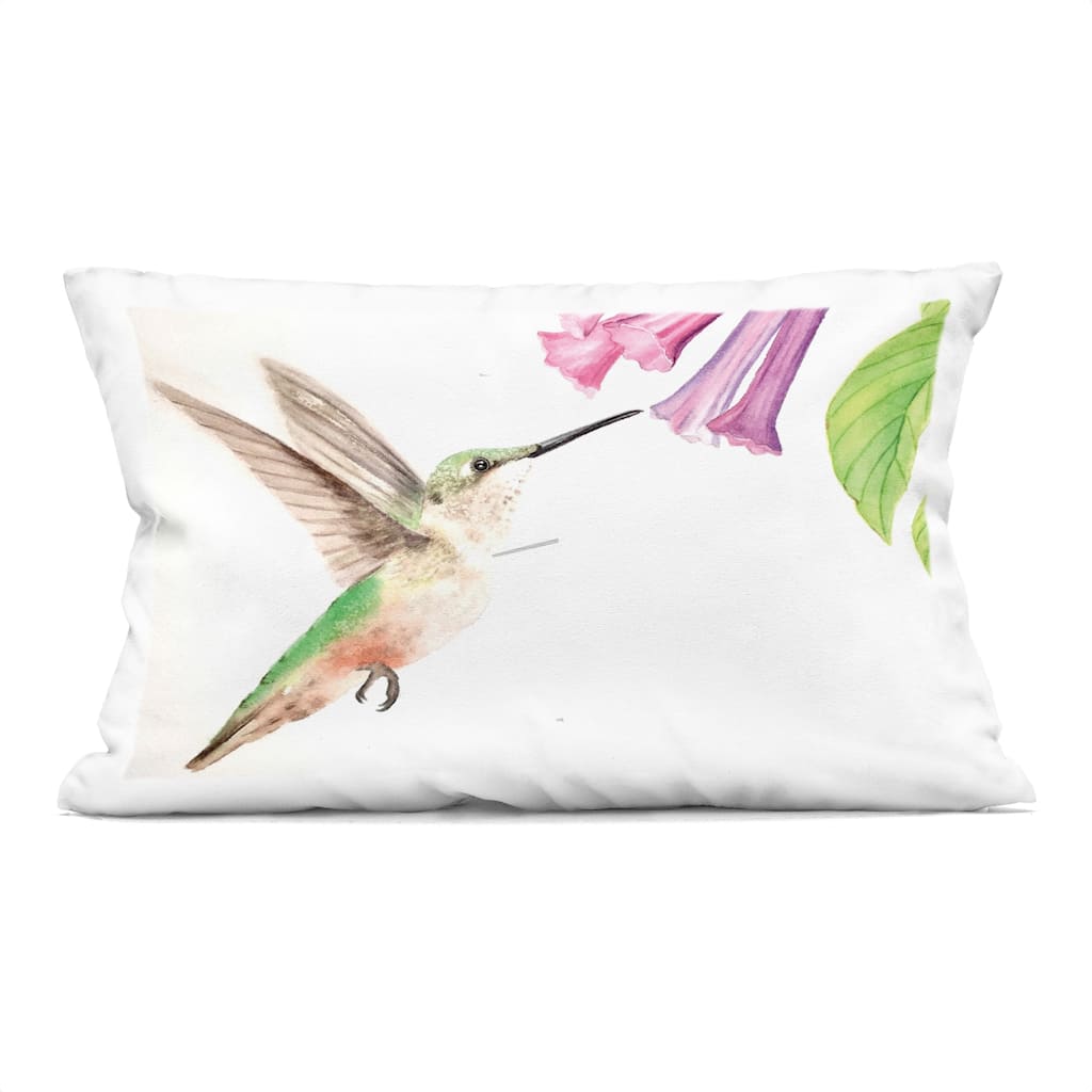 Stupell Hummingbird & Bluebell Flower Decorative Printed Throw Pillow Design by Stephanie Fielden