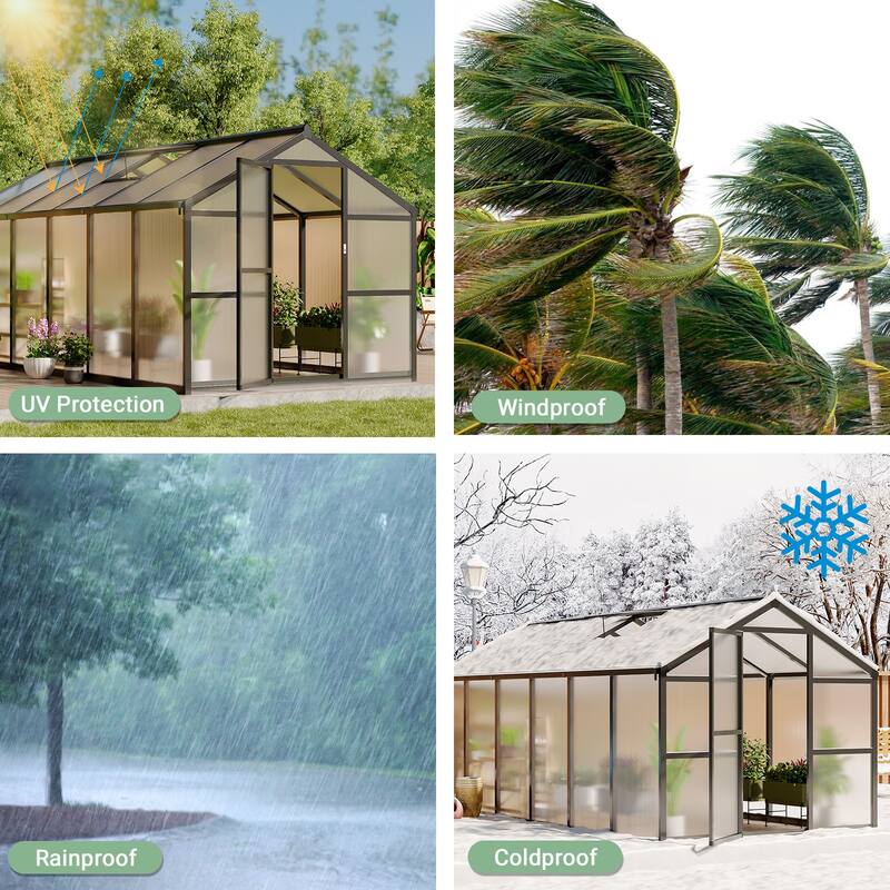 8x12 Ft Greenhouse for Outdoors,Large Walk-in Greenhouse