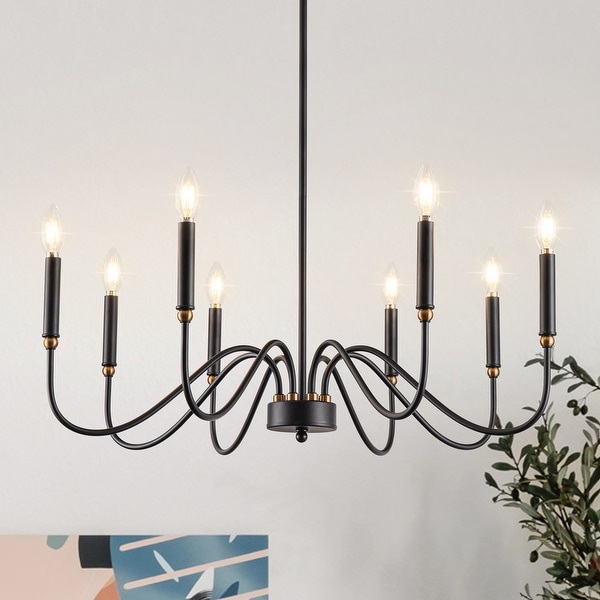 8 light black chandelier on sale