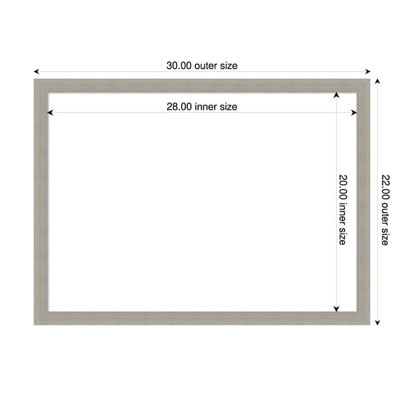 Amanti Art Woodgrain Stripe Blonde Framed Dry Erase Magnetic Board - 30 x 22 in - Woodgrain Stripe Grey
