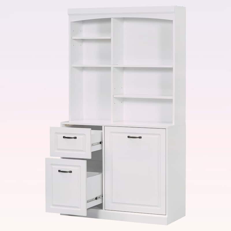 Bathroom Storage Cabinet with Tilt-Out Hamper,Drawers,Adjustable Shelves