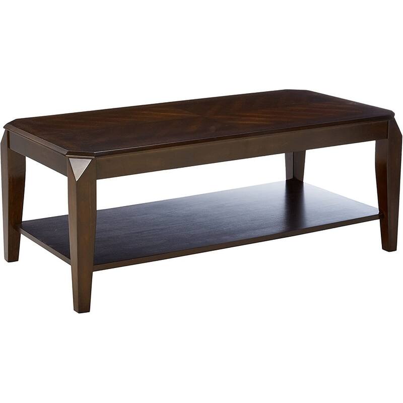 The 3 piece coffee end table collection in walnut finish Rectangular