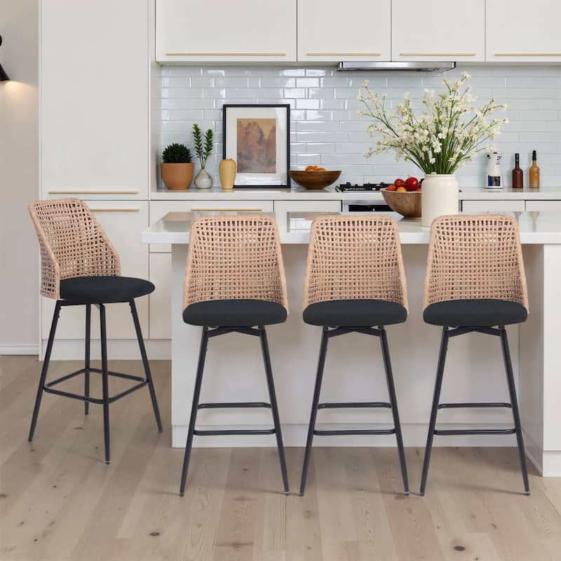 28.7"H Swivel Bar Stools/ Counter Stools with Metal Legs Set of 4 - Set of 4