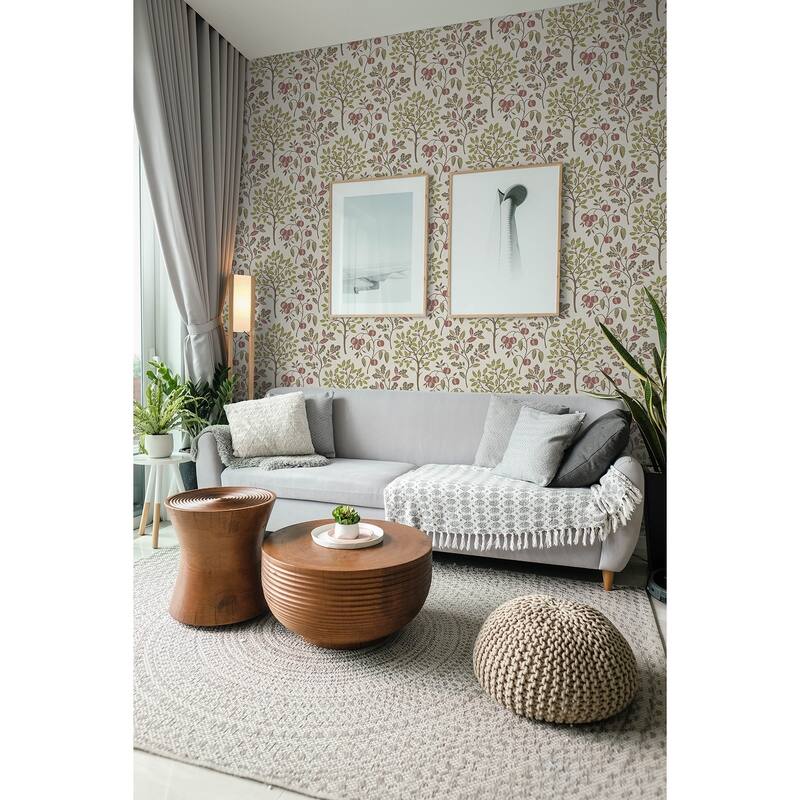 Fine Decor Rowan Olive Autumn Trees Wallpaper