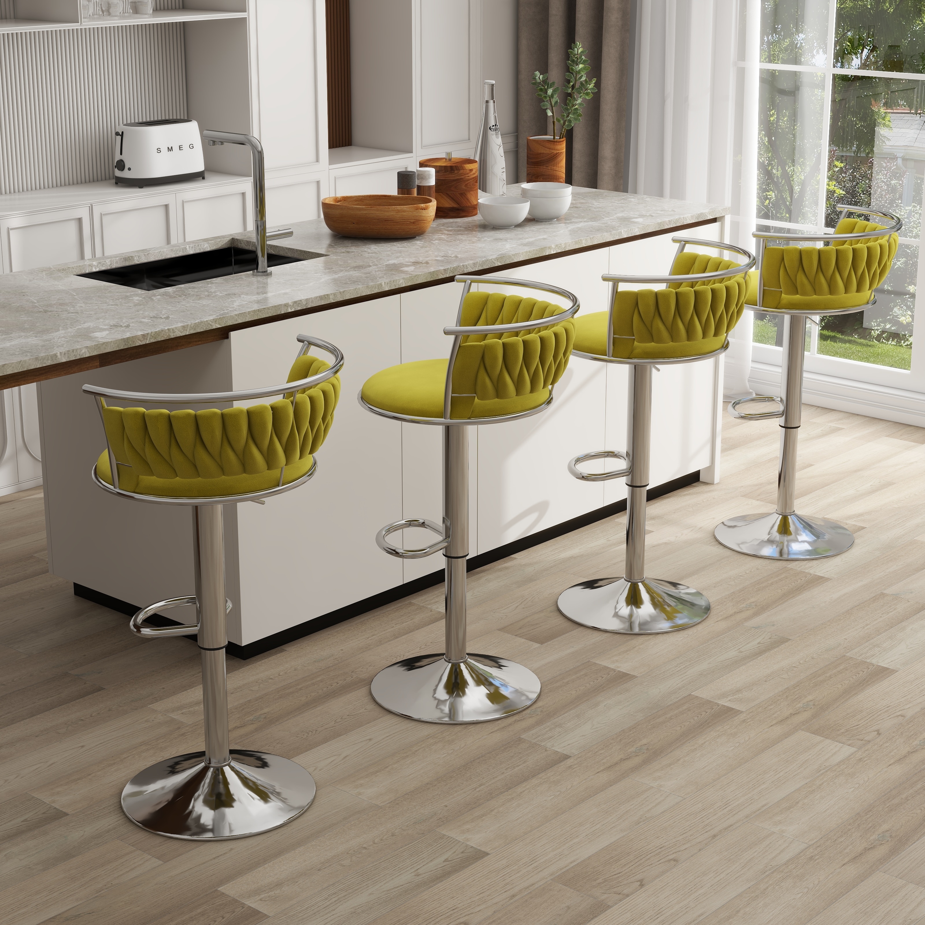 Yellow bar stools hotsell set of 4