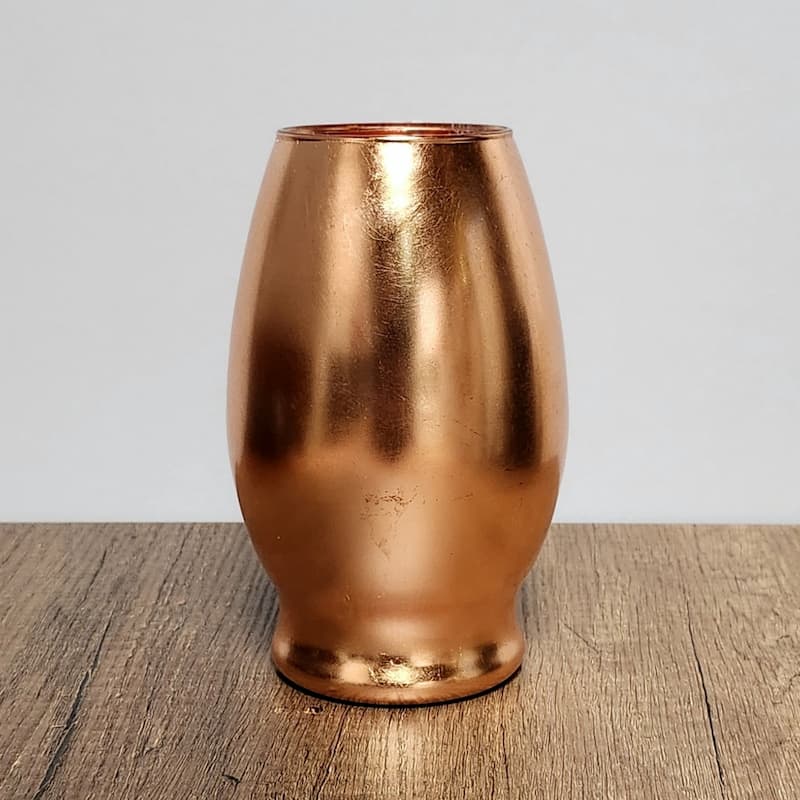 GILT 7" Glass Oval Vase