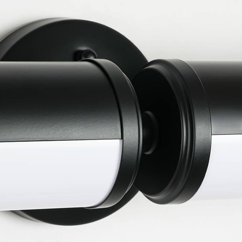 20.2in. 2-Light Modern Brass Cylinder LED Bathroom Wall Sconce with Acrylic Shade