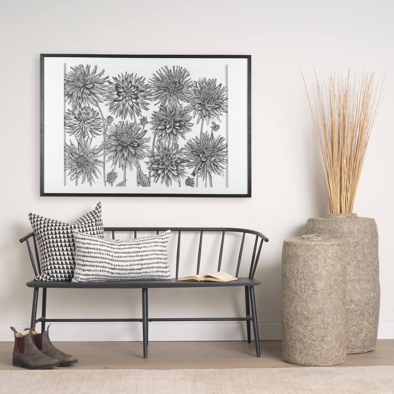 Jolie Cream w/ Black Print Linen Square Decorative Pillow Cover