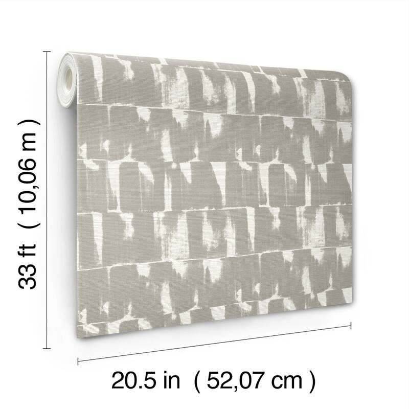 A-Street Prints Bancroft Grey Artistic Stripe Wallpaper