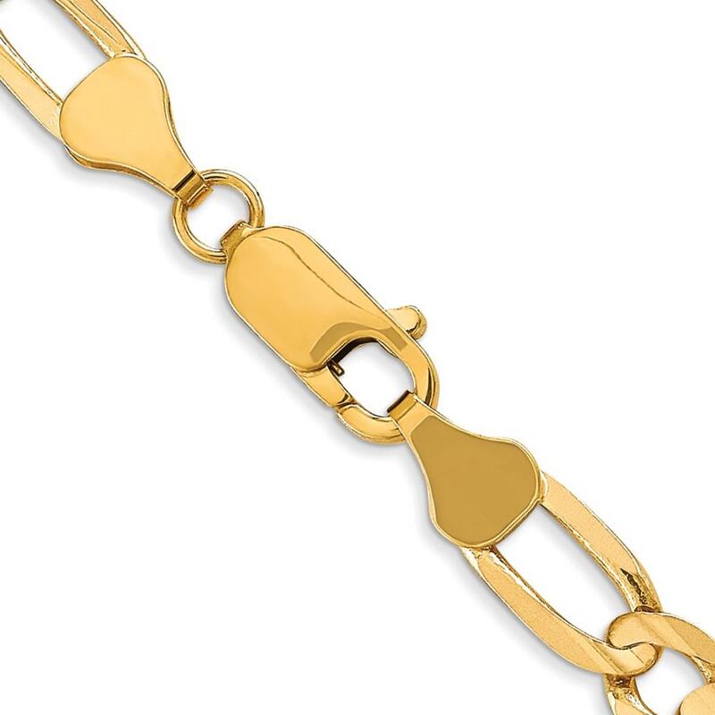 Curata 10k Yellow Gold 6.0mm Concave Figaro Bracelet