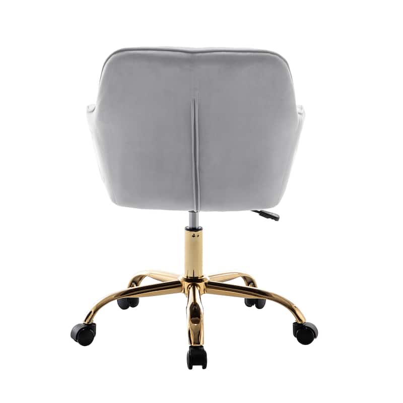Porthos Home Belen Adjustable Office Chair, Velvet, Gold Metal Legs