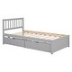 preview thumbnail 7 of 8, Twin Size Wooden Platform Bed with Two Underbed Storage Drawers, Durable Rubberwood Frame