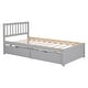 preview thumbnail 8 of 8, Wood Twin Size Platform Bed with 2 Storage Drawers and Headboard, Grey