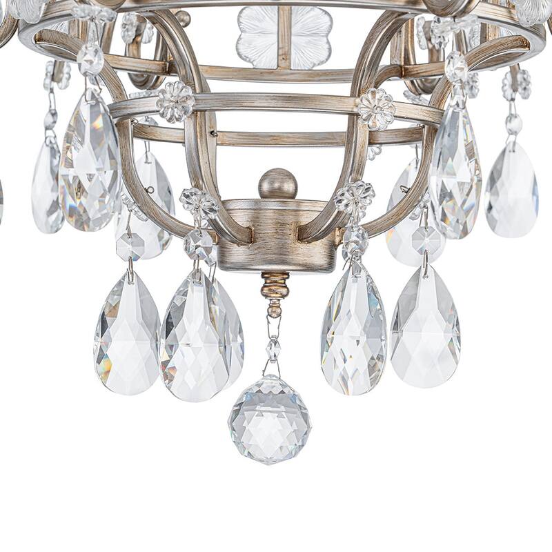 Antique Luxury Crystal Round Empire Candle Style Chandelier