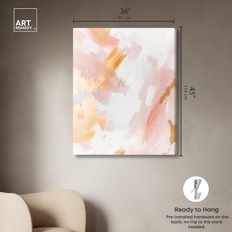 Rose Gold Veil III Canvas by Art Remedy, Gallery Wrapped