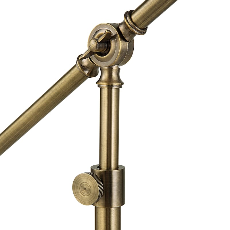 Copper Grove Antique Brass Adjustable Height Floor Lamp